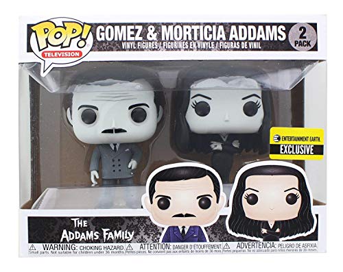 Funko Pop! TV: The Addams Family Morticia and Gomez Black-and-White Vinyl 2-Pack Entertainment Earth Exclusive
