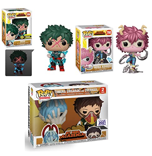 Check It Out Bundle: Funko Pop! Animation My Hero Academia: Deku Glow in The Dark Exclusive 596 / Mina Ashido Exclusive 790/ Tomura Shigaraki + Overhaul 2 Pack Exclusive (4 POPs!)