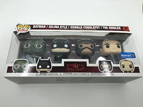 Funko Pop! Heroes: The Batman, Selina Kyle, The Riddler, Oswald Cobblepot -4 Pack,Walmart Exclusive!
