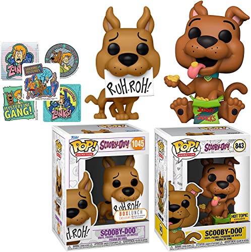 Snack Sign Box Scooby-Doo Pack Figure Exclusive Scoob Dog Pop! Bundled with Ruh-Roh Character Vinyl + Cartoon Gang Stickers 3 Items