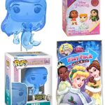 Water Blue Ariel Little Mermaid Exclusive Figure Pop! Disney Classic Cartoon Translucent Bundled with Princess Ultimate Mini Blind Box Character + Play Pack Book & Stickers 3-Items