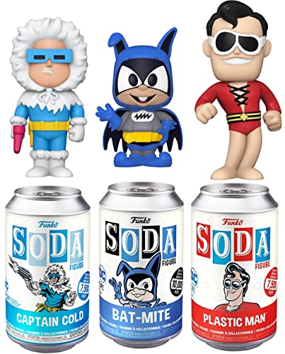 Fighters & Heroes DC Figure Soda Plastic Man Bundled with Bat-Mite & Captain Cold Can 3-Items