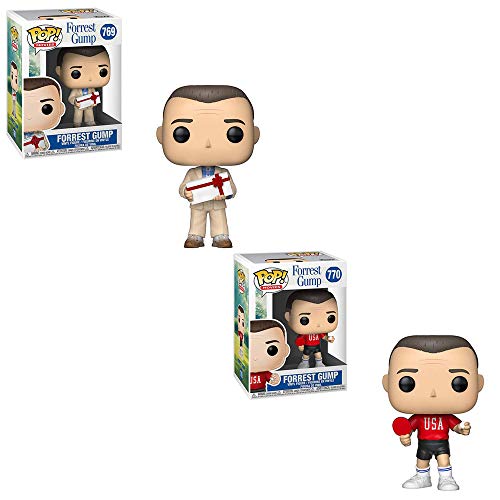 Funko POP! Movies Forrest Gump: Forrest Gump with Chocolates and Forrest Gump Ping Pong Outfit Toy Action Figure - 2 POP Bundle