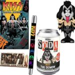 Tongue Demon Kiss Gene Simmons Figure Soda Pop Collectible Can Bundled with Comic Book + Logo Pen / Trading Cards Ace Peter Paul