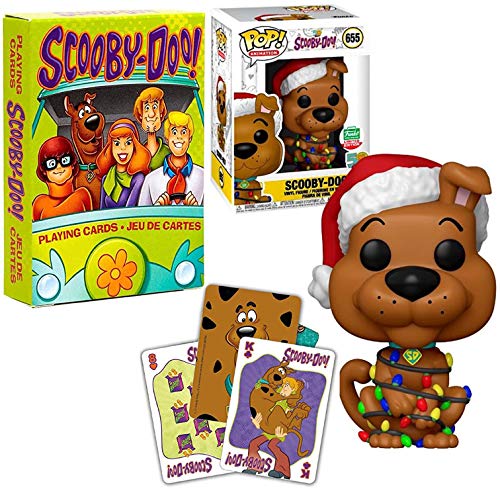 Tangled in Lights Scooby-Doo Exclusive Pop! Figure Bundled with Character Scoob & Friends Cartoon Playing Card Theme Deck - Zoinks! 2 Items