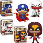 Captain Warped Figure Heroes America Pop! Infinity Warps Bundled with Marvel Exclusive Weapon Hex + Arachknight Character 3 Items Captain Warped Figure Heroes America Pop! Infinity Warps Bundled with Marvel Exclusive Weapon Hex + Arachknight Character 3 Items