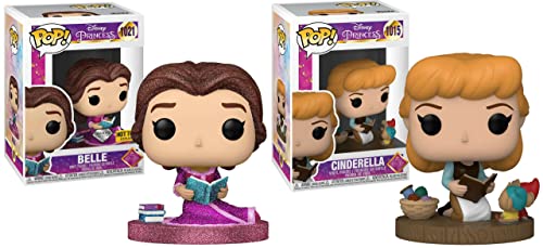 All The Pretty Princesses Disney Funko Pop! Bundle: Cinderella 1015 + Belle 1021 Diamond Edition Store Exclusive 2 Princess Figures