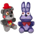 Funko Plush: Five Nights at Freddy's Pizza Simulator - Lefty Collectible Figure, Multicolor - 32265 & Five Nights at Freddy's Bonnie Plush, 6" , Purple