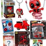 KeyPool Marvel Pop! Figure Deadpool in Cake Mini Bundled with Scooter Chimichanga Die-Cast 30th + Zombie Character / Backpack Hanger + Nano Figure Blind Bag + Hero Icon Pin Badge Collectible 5 Items