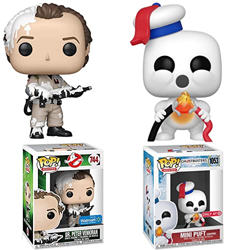 Zap Mini Puff Ghostbusters Exclusive Pop! Afterlife Stay puft Figure Bundled with Dr. Peter Venkman Marshmallow Splat + Zapped Character Limited Edition 2 Items