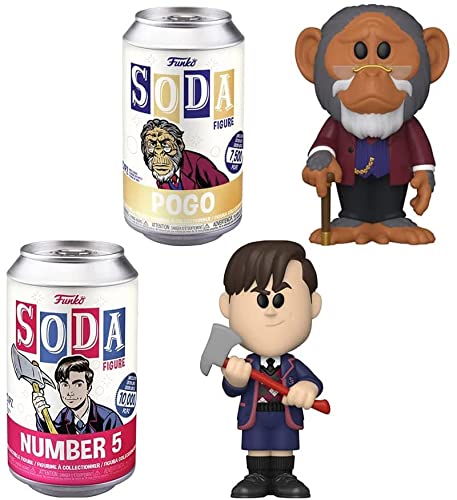 UA Advanced Chimpanzee Gerard Way Inspired Funko Television Umbrella Academy Figure Bundled with Number 5 Character Soda Can + Pogo 2 Items