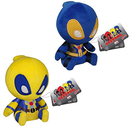 Funko Deadpool 5" Mopeez Plush Bundle: Blue & Yellow