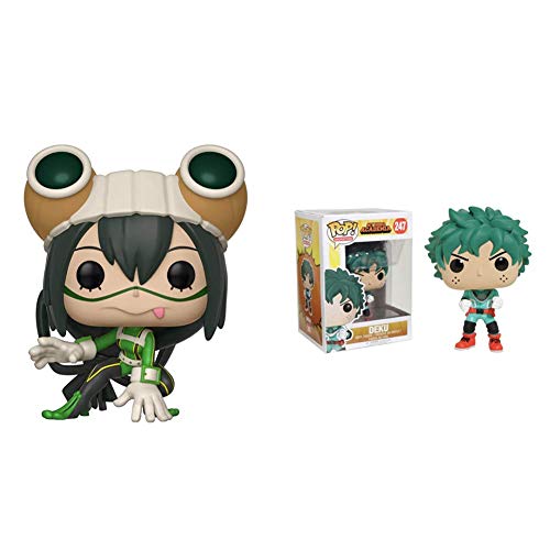 Funko POP! Animation: My Hero Academia - Tsuyu Collectible Figure, Multicolor & POP Anime My Hero Academia Deku Action Figure,Multicolor