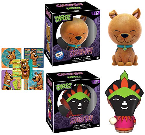 Fuzzy Scooby-Doo Pack Figure Exclusive Flocked Dog Bundled with The Witch Doctor Monster + Bonus Character Stickers