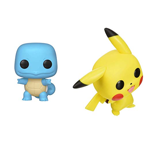 Funko Pop!: Pokemon - Squirtle, Multicolor & Pop! Pokemon - Pikachu (Waving) Vinyl Figure