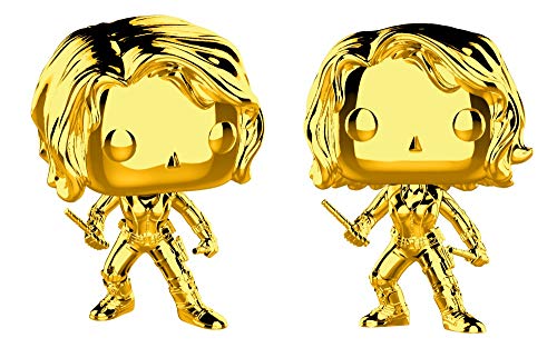 Funko Pop Marvel: Marvel Studios 10 - Black Widow (Gold Chrome) Collectible Figure, Multicolor