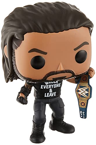 Funko POP WWE: Roman Reigns with Title, Wreck Everyone and Leave, Amazon Exclusive Vinyl Figure, Multicolor, (57309)