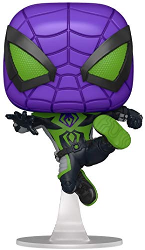 Funko Pop! Games: Marvel’s Spider-Man: Miles Morales - Miles Purple Rain Suit Multicolor, 3.75 inches