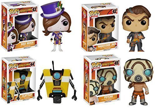 Borderlands Clap Trap, Psycho, Handsome Jack and Mad Moxxi Pop! Vinyl Figures Set of 4