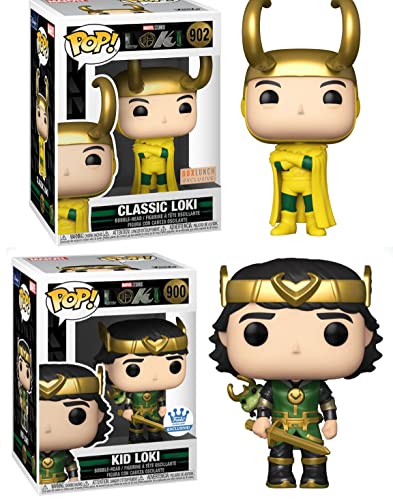 Look Out for The TVA Marvel Funko Pop! Bundle: Classic Loki Store Exclusive 902 + Kid Loki Funko Shop Exclusive 900 (2 Pack)