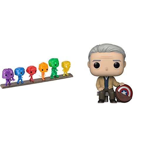 Funko POP! Artist Series: Marvel Infinity Saga - Avengers with Base (6 Pack) Amazon Exclusive & Pop! Marvel: Year of The Shield - Old Man Steve, Amazon Exclusive