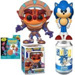 Throw it Back 90's Retro Figure Bundled with Classic Video Collection Crash Bandicoot Vinyl Pop! Exclusive + Soda Tin Can Sonic Hedgehog + Pac-Man Mini Pack 3-Items Throw it Back 90's Retro Figure Bundled with Classic Video Collection Crash Bandicoot Vinyl Pop! Exclusive + Soda Tin Can Sonic Hedgehog + Pac-Man Mini Pack 3-Items
