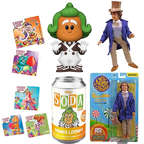 Sweet Maker Dream Figure Soda Can Bundled with Oompa Loompa Vinyl + Willy Wonka Action Figure Charlie & The Chocolate Factory + Candyland Stickers 3 Items