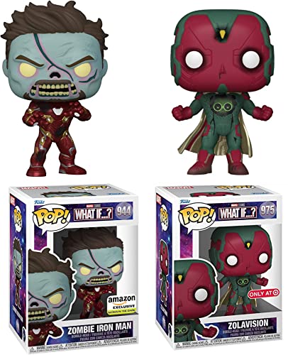 Serious What If Scenario Pop! Marvel Zombie Iron Man Glow Figure Exclusive Zombified Bundled with What If...? Zola Vision Exclusive 2 Items