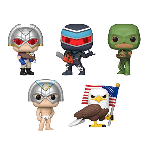 Funko Pop! TV: Peacemaker Set of 5 - Peacemaker w/Eagly, Peacemaker in Underwear, Vigilante, Judomaster and Eagly
