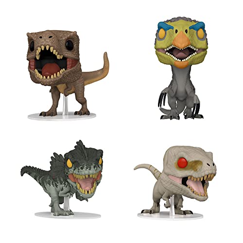Funko Pop! Jurassic World Dominion - Set 4 - Therizinosaurus, Gigantosaurus, T.Rex and Atrociraptor (Ghost)
