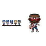POP Funko Marvel: Year of The Shield - Captain America Through The Ages 5 Pack, Multicolor, (55482) & Pop! Marvel: Year of The Shield - Captain America (Sam Wilson) with Shield, Amazon Exclusive POP Funko Marvel: Year of The Shield - Captain America Through The Ages 5 Pack, Multicolor, (55482) & Pop! Marvel: Year of The Shield - Captain America (Sam Wilson) with Shield, Amazon Exclusive