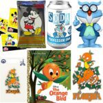 Florida Bird Orange Disney Figure Soda Nostalgia Tin Bundled with Professor Owl Cartoon Character Friend + Book & Orange Bird Souvenir Retro Time + Mickey Mouse Trading Cards 4 Items