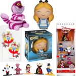 Flower Figure Alice in Wonderland Disney Bundled with Tea Tweedledee and Tweedledum + Mini Nano Queen of Hearts + Chesire Cat 4-Items