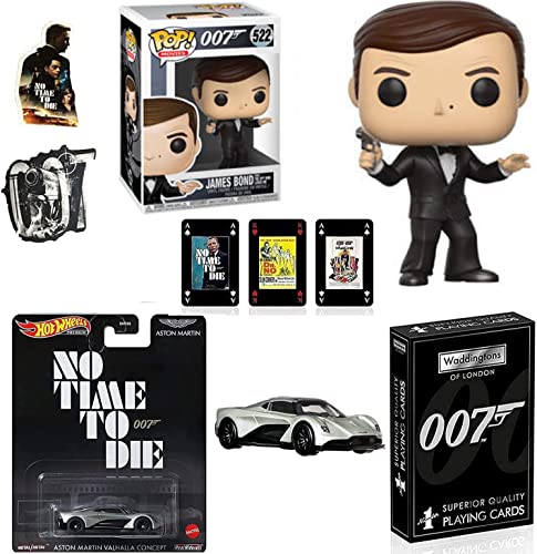 Armed Bond 007 Die Another Day Vinyl Pop! Movies James Figure Roger Moore Bundled with Spy Who Loved Me + Aston Martin Car + Stickers & Theme Playing Cards Poster Art 3 Items