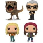 Funko Pop! Movies: Jurassic World 3 Dominion Collectors Set - 4 Figure Set: T.Rex, Dr. Ian Malcolm, Dr. Ellie Sattler, Maisie