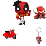 Scoot Pool Marvel Pop! Figure Deadpool Dancer Bundled with Dino Mini Hero Dinosaur + Zombie Character Hanger & Die-Cast Scooter 30th Collectible 4 items Scoot Pool Marvel Pop! Figure Deadpool Dancer Bundled with Dino Mini Hero Dinosaur + Zombie Character Hanger & Die-Cast Scooter 30th Collectible 4 items