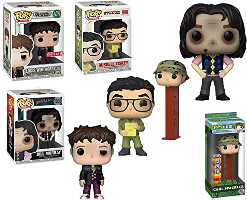 Classic Comedy Pop! Figure Pack Caddyshack Bill Head Pez + Stripes Exclusive Bundled with Louis Winthorpe Dan Aykroyd Exclusive Trading Places + Russell Harold Ramis Stripes & Zombie Murray 4-Items
