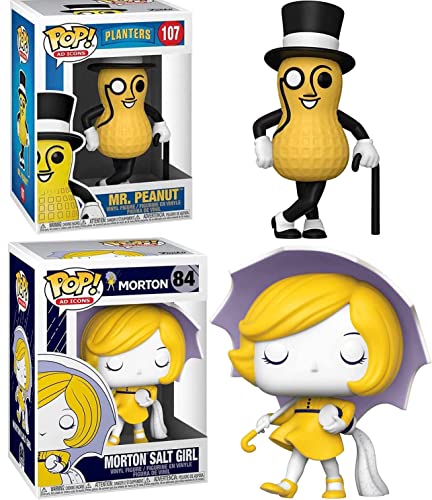 Salted Nut Pop! Figure Mr. Peanut Mascot Ad Icon Exclusive Character Bundled with Lil' Nut Compatible with Planters + Morton Salt Girl 2 Items