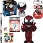 Anti-Spider-Man First Spawn of Venom Carnage Symbiote Figure Exclusive Soda Can Supervillain Bundle Anti-Venom Dorbz + Die-Cast Marvel Nano Fig + Pencil & Stickers 3-Items