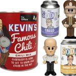 Chili Kevin & Creed The Office Exclusive Figure Vinyl TV Show Collectible Bundled with NBC Dunder-Mifflin Soda Dwight Schrute in Can 3 Items Chili Kevin & Creed The Office Exclusive Figure Vinyl TV Show Collectible Bundled with NBC Dunder-Mifflin Soda Dwight Schrute in Can 3 Items