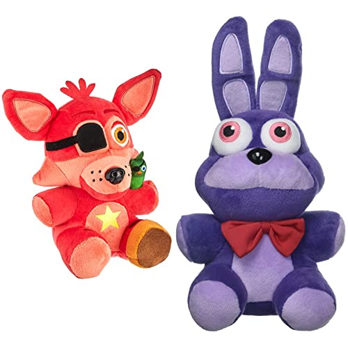 Funko Plush: Five Nights at Freddy's Pizza Simulator - Rockstar Foxy Collectible Figure, Multicolor & Five Nights at Freddy's Bonnie Plush, 6" , Purple