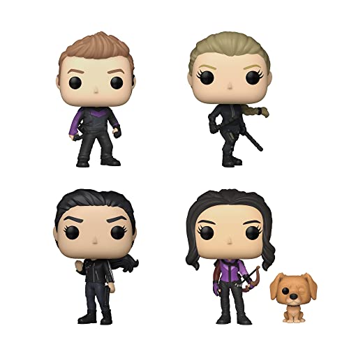 Funko Pop! Marvel Hawkeye Set of 4 - Hawkeye, Yelena, Maya Lopez and Kate with Lucky The Pizza Dog