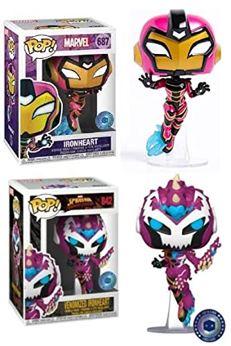 See Her in Wakanda Forever/ Iron Man Protege Marvel Funko Pop Figure Bundle: Pop! Marvel Venomized Ironheart 842 Exclusive + Marvel Ironheart 687 Exclusive (2 Pcs)