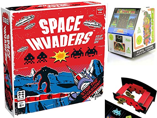 Mega Crash Arcade Game Retro Character Mini Figure Blind Box Bundled with Space Invaders 8-Bit Action 2-Items