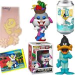 WB Character Space Daffy Duck Dodgers Pop! Figure Soda Bundled with Sylvester & Tweety Character Stickers + Looney Tunes Bugs Bunny Frutti Hat 4 Items WB Character Space Daffy Duck Dodgers Pop! Figure Soda Bundled with Sylvester & Tweety Character Stickers + Looney Tunes Bugs Bunny Frutti Hat 4 Items