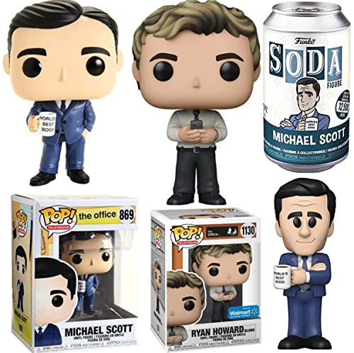 Who Does The Hiring Around here? The Office Pop! & Figure Bundled with Ryan Howard Exclusive + Soda Can Mike Double Michael Scott Pop TV Comedy Character Boss 3 Items