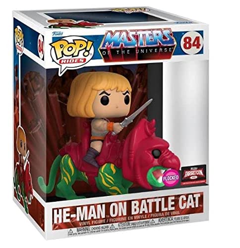 Funko Pop! Rides: Deluxe Master's of The Universe - He Man on Battle Cat (Flocked) Con Exclusive
