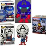 Calling All Captains Funko Pop! Bundle: Marvel Venom Captain America 856 Exclusive + Avengers Mechstrike Captain America GITD Exclusive 829 + 1 Funko Minis Captain America Civil War Box (3 Pcs) Calling All Captains Funko Pop! Bundle: Marvel Venom Captain America 856 Exclusive + Avengers Mechstrike Captain America GITD Exclusive 829 + 1 Funko Minis Captain America Civil War Box (3 Pcs)