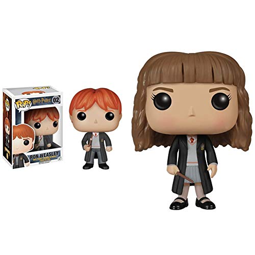 Funko POP Movies: Harry Potter Ron Weasley Action Figure, Standard & POP Movies: Harry Potter Hermione Granger Action Figure, Standard