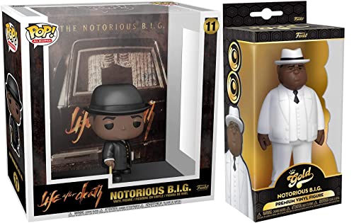 He's Top 5 Dead Or Alive Hip Hop Icon and Biggie Funko Bundle: Pop! Albums Life After Death + Funko Gold The Notorious B.I.G. Premium Vinyl Figure 2 Items